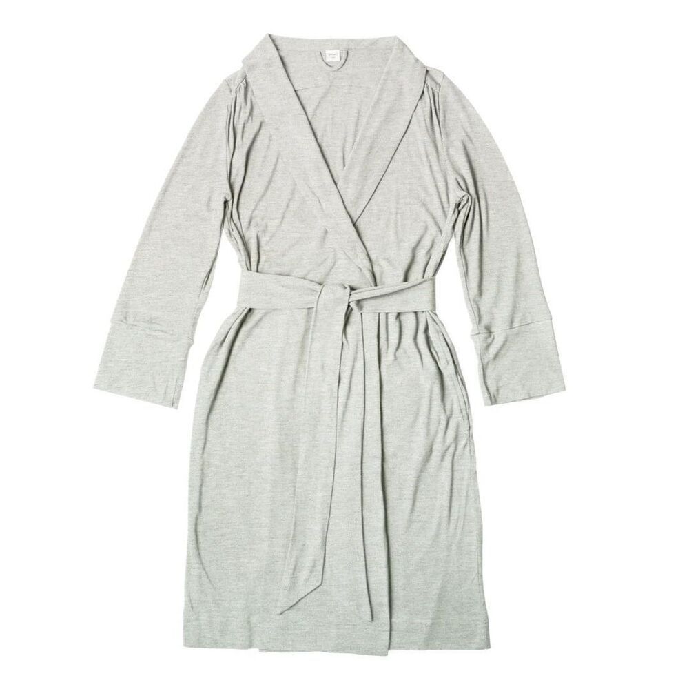 NWT Goumi Kids Mom Robe Storm Gray M/L Bamboo Organic Cotton Pockets Maternity